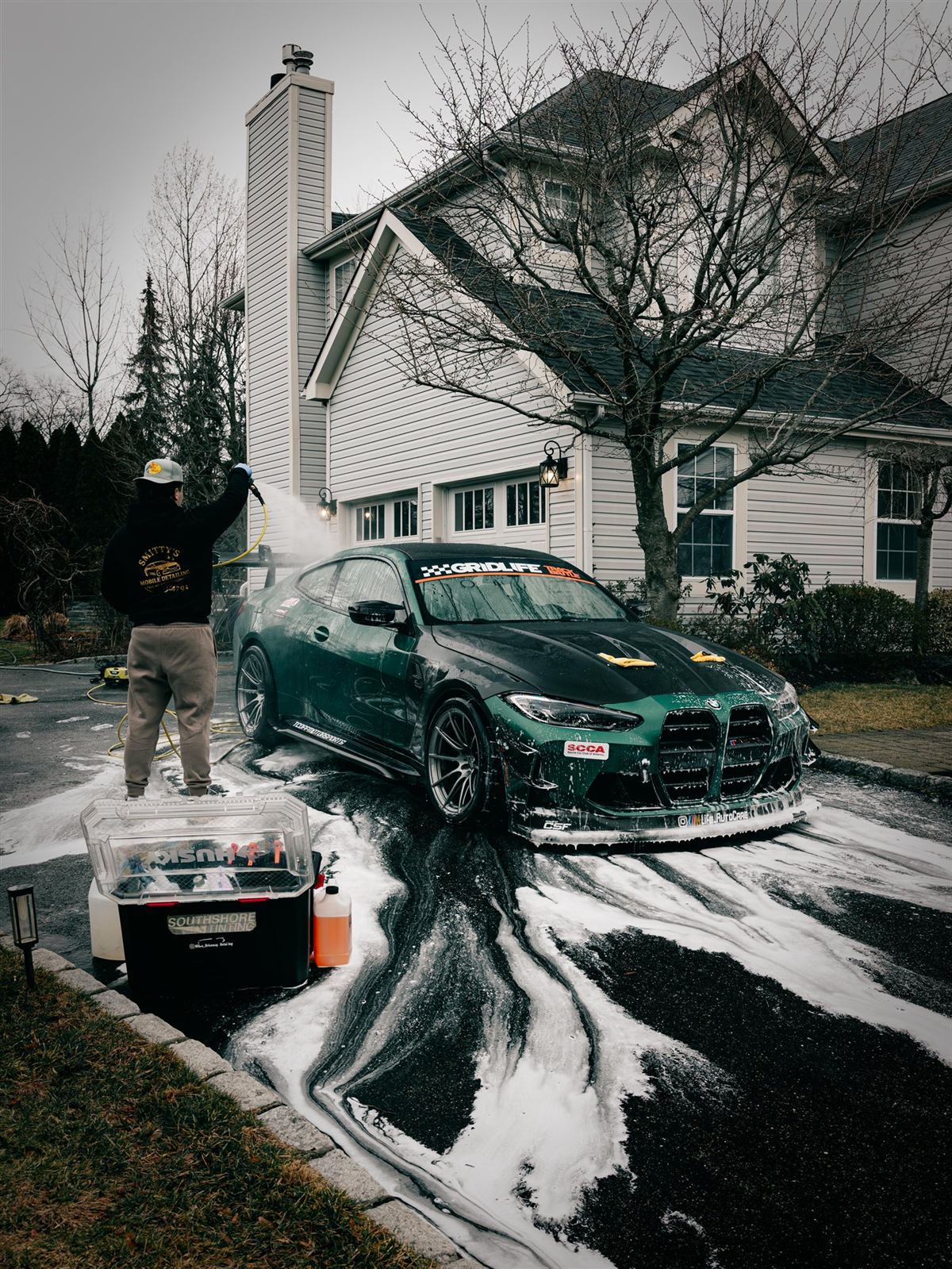 BMW M4 foam bath by Smitty's Mobile Detailing